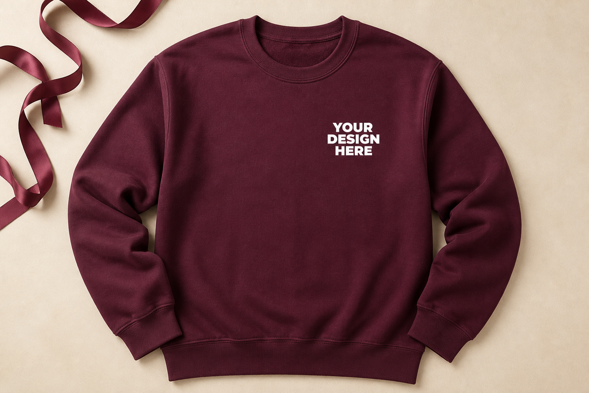 Custom Printed Sweatshirts with a high-contrast logo placeholder