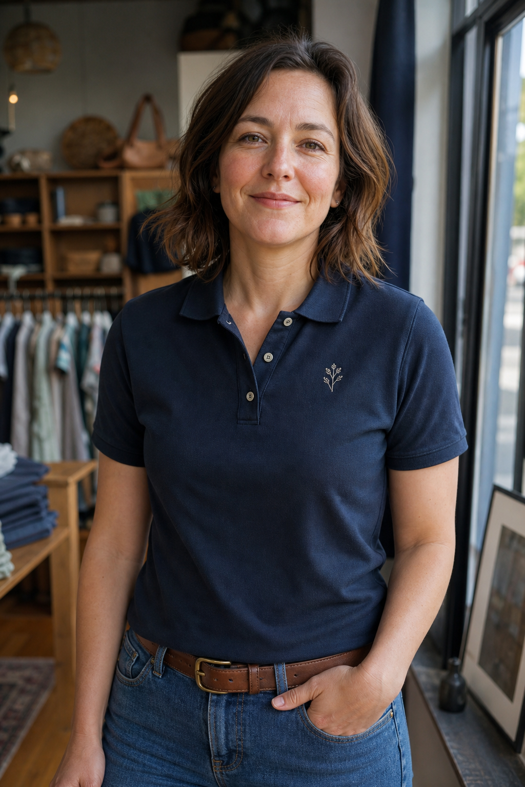 Custom embroidered apparel with an embroidered logo