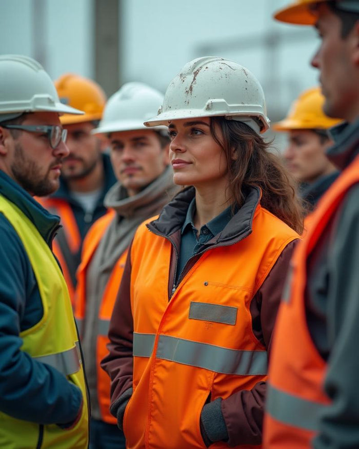 Construction crew in custom branded workwear at Arklavo