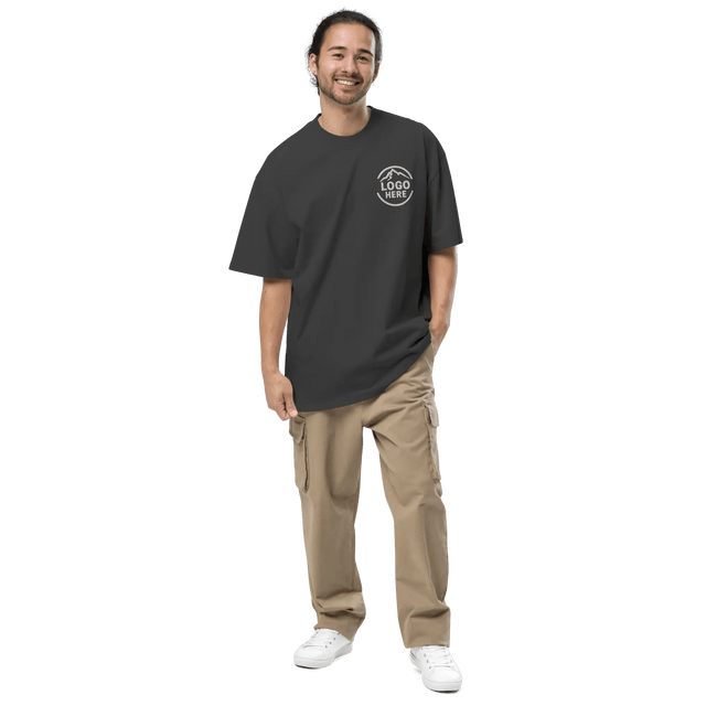 Custom Men's AS Colour Embroidered Oversized T-Shirt - Arklavo