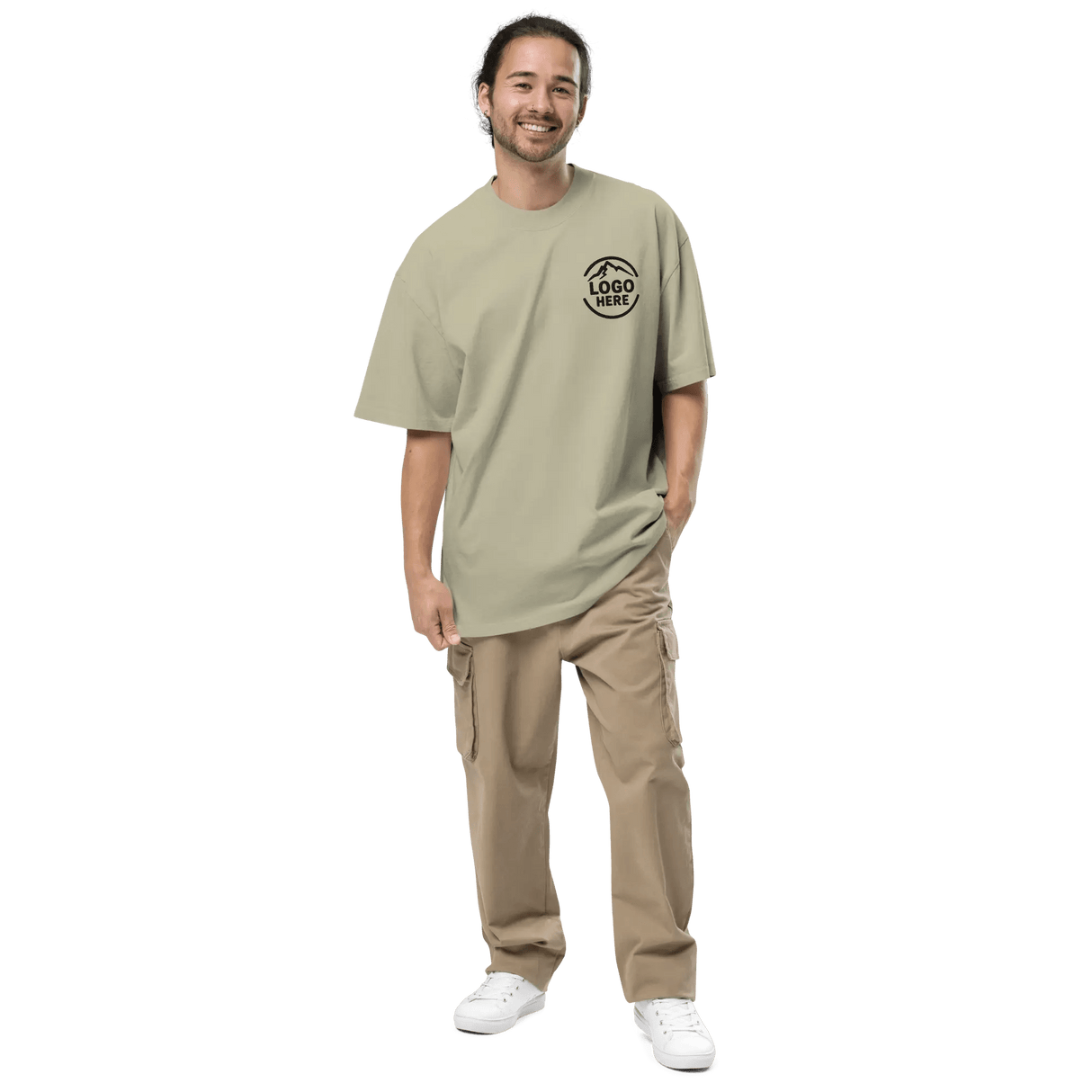 Custom Men's AS Colour Embroidered Oversized T-Shirt - Arklavo