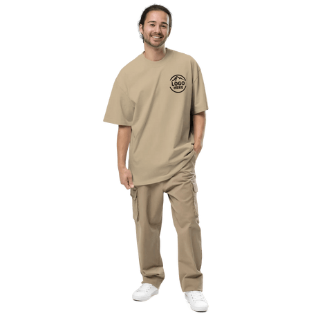 Custom Men's AS Colour Embroidered Oversized T-Shirt - Arklavo