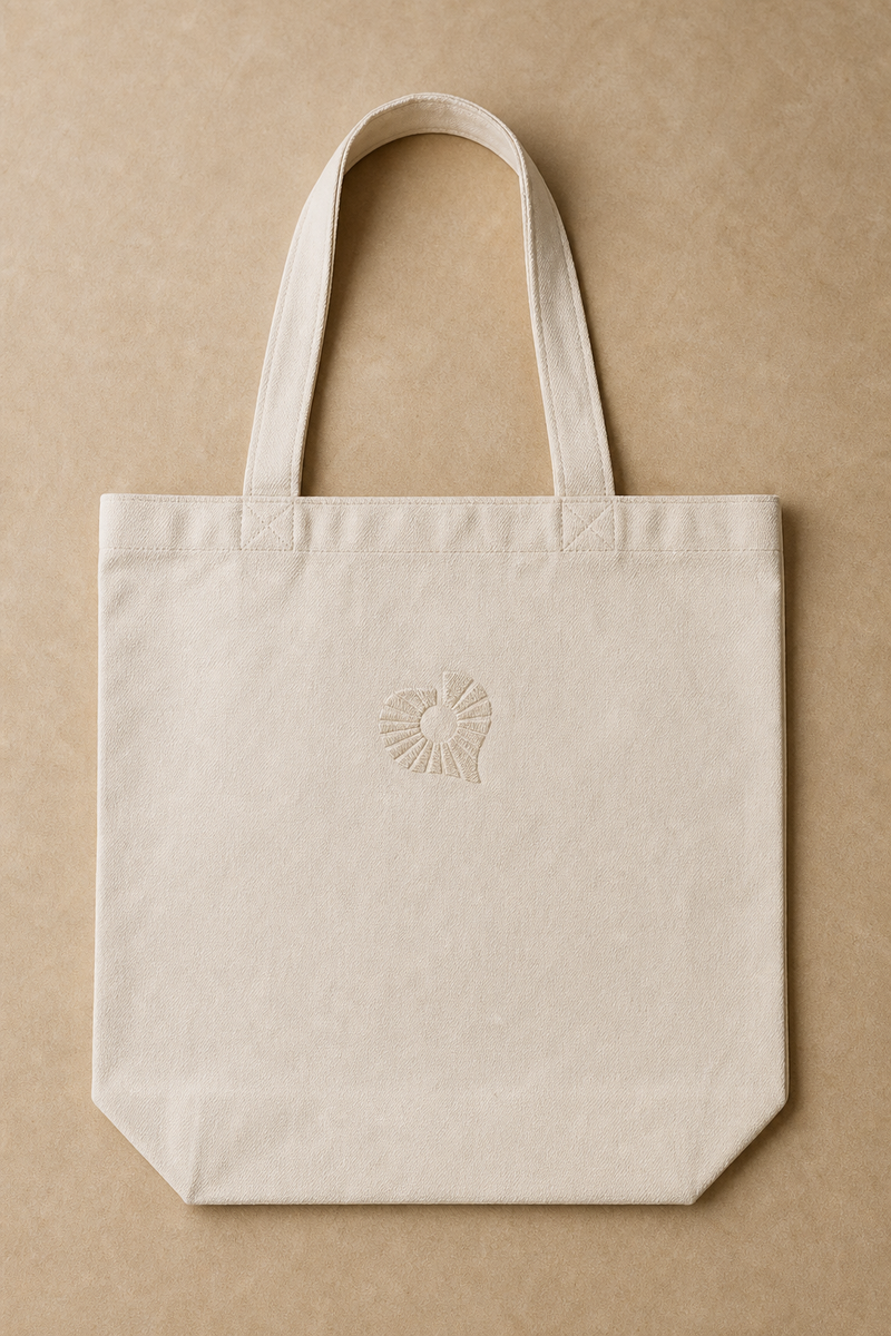 Custom tote bag showing the cut and fit