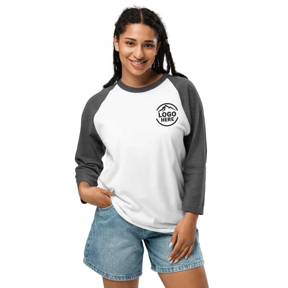 Custom Women's Tultex Embroidered Raglan Baseball Shirt - Arklavo