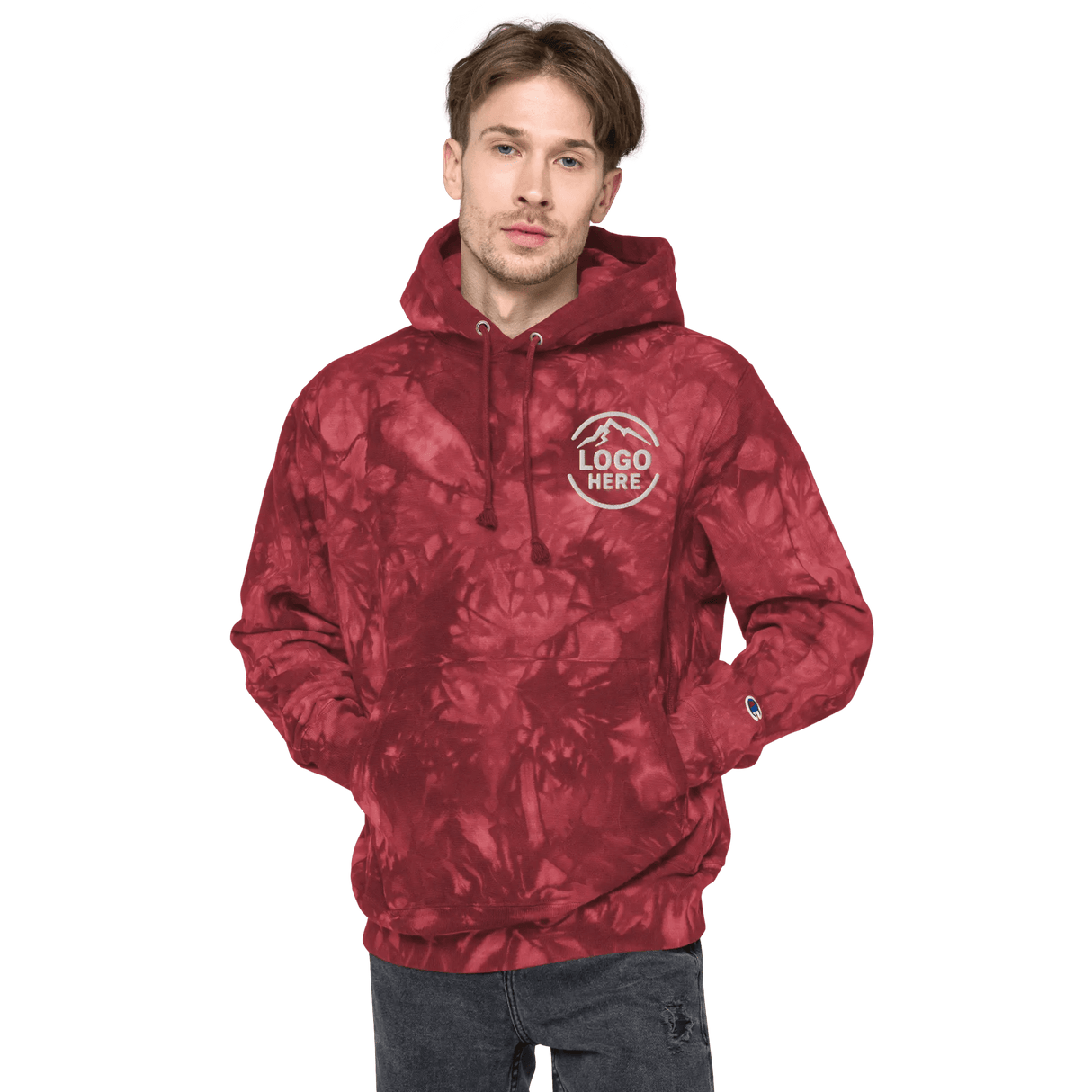 Custom Men's Champion Embroidered Pullover Hoodie - Arklavo