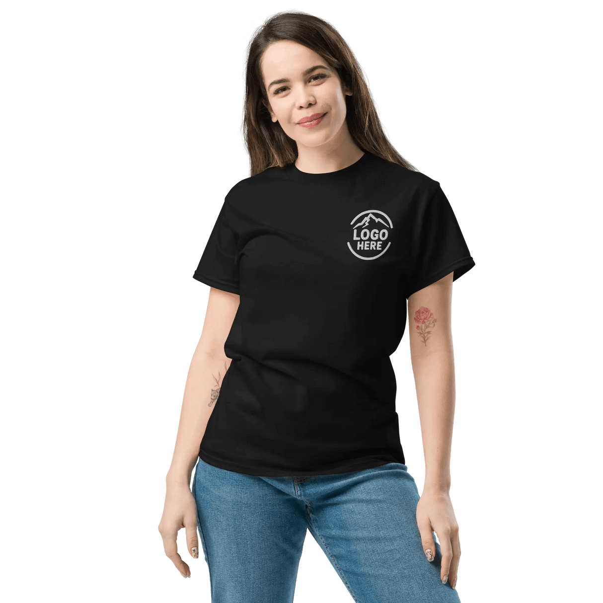 Custom Women's Gildan Embroidered Crewneck T-Shirt - Arklavo