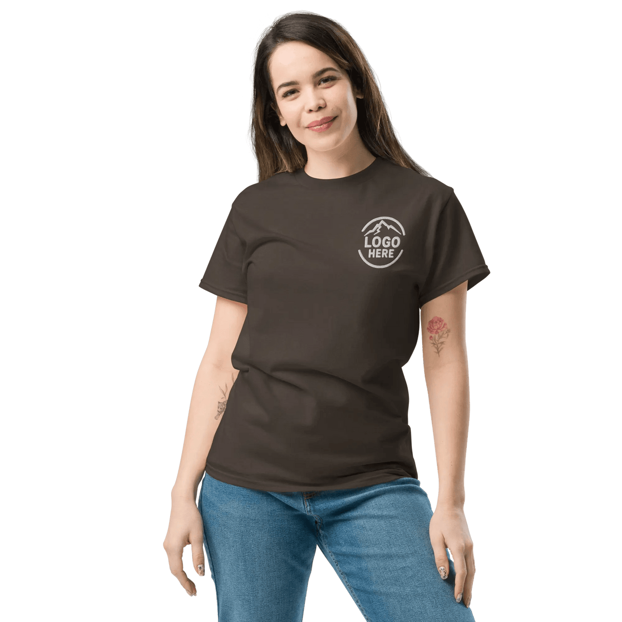 Custom Women's Gildan Embroidered Crewneck T-Shirt - Arklavo
