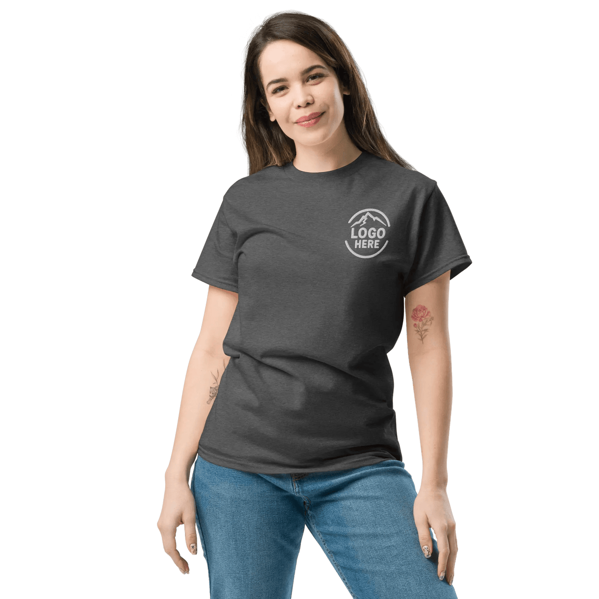 Custom Women's Gildan Embroidered Crewneck T-Shirt - Arklavo