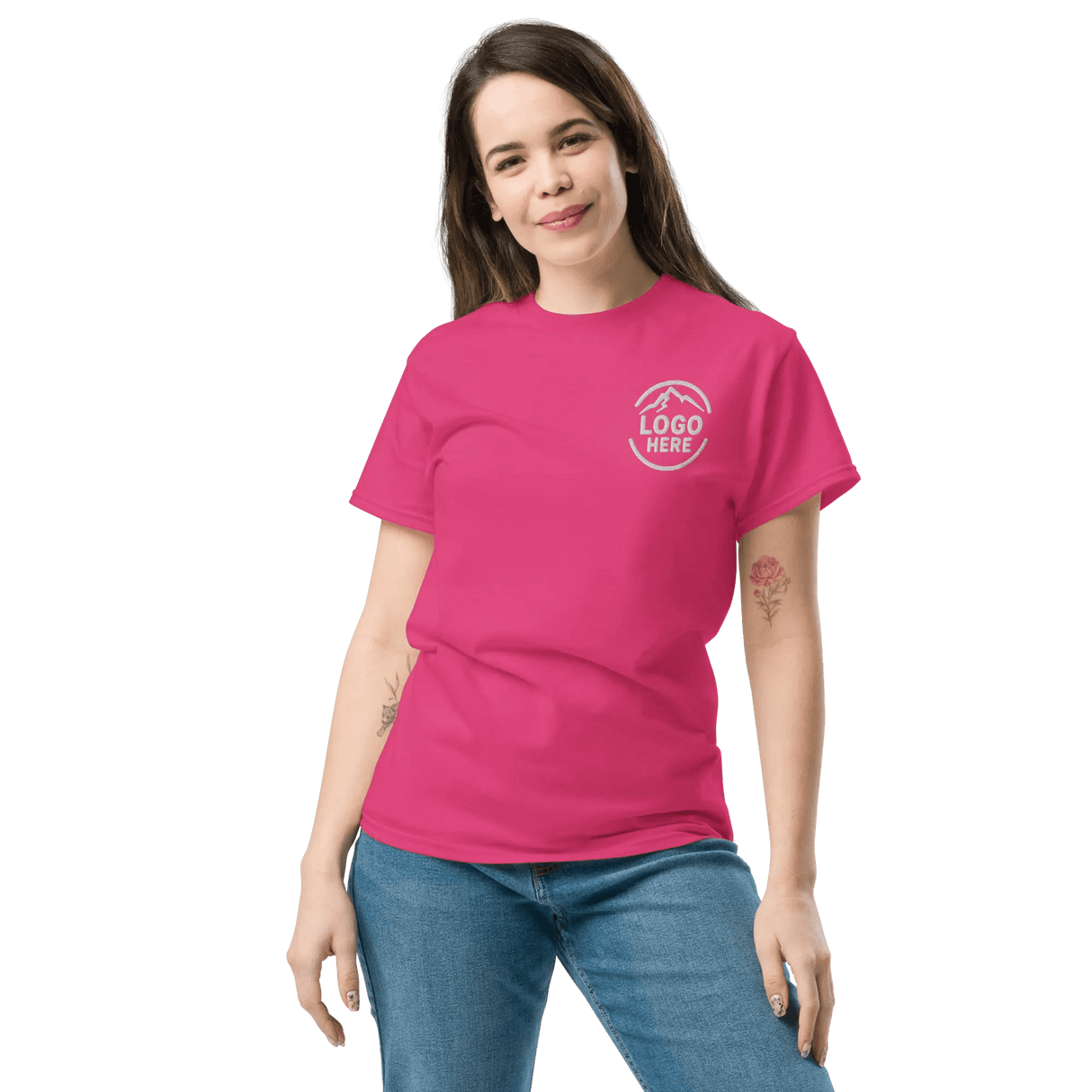 Custom Women's Gildan Embroidered Crewneck T-Shirt - Arklavo