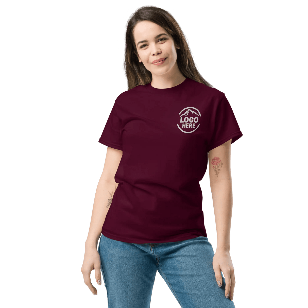 Custom Women's Gildan Embroidered Crewneck T-Shirt - Arklavo