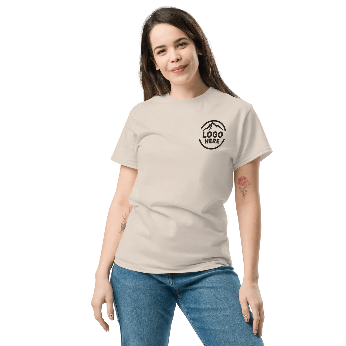 Custom Women's Gildan Embroidered Crewneck T-Shirt - Arklavo