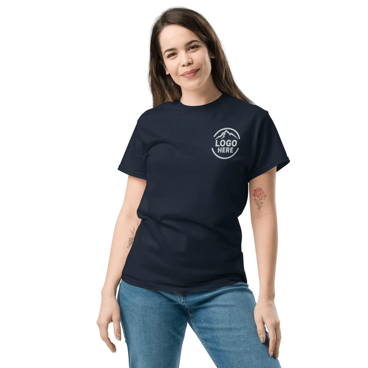 Custom Women's Gildan Embroidered Crewneck T-Shirt - Arklavo