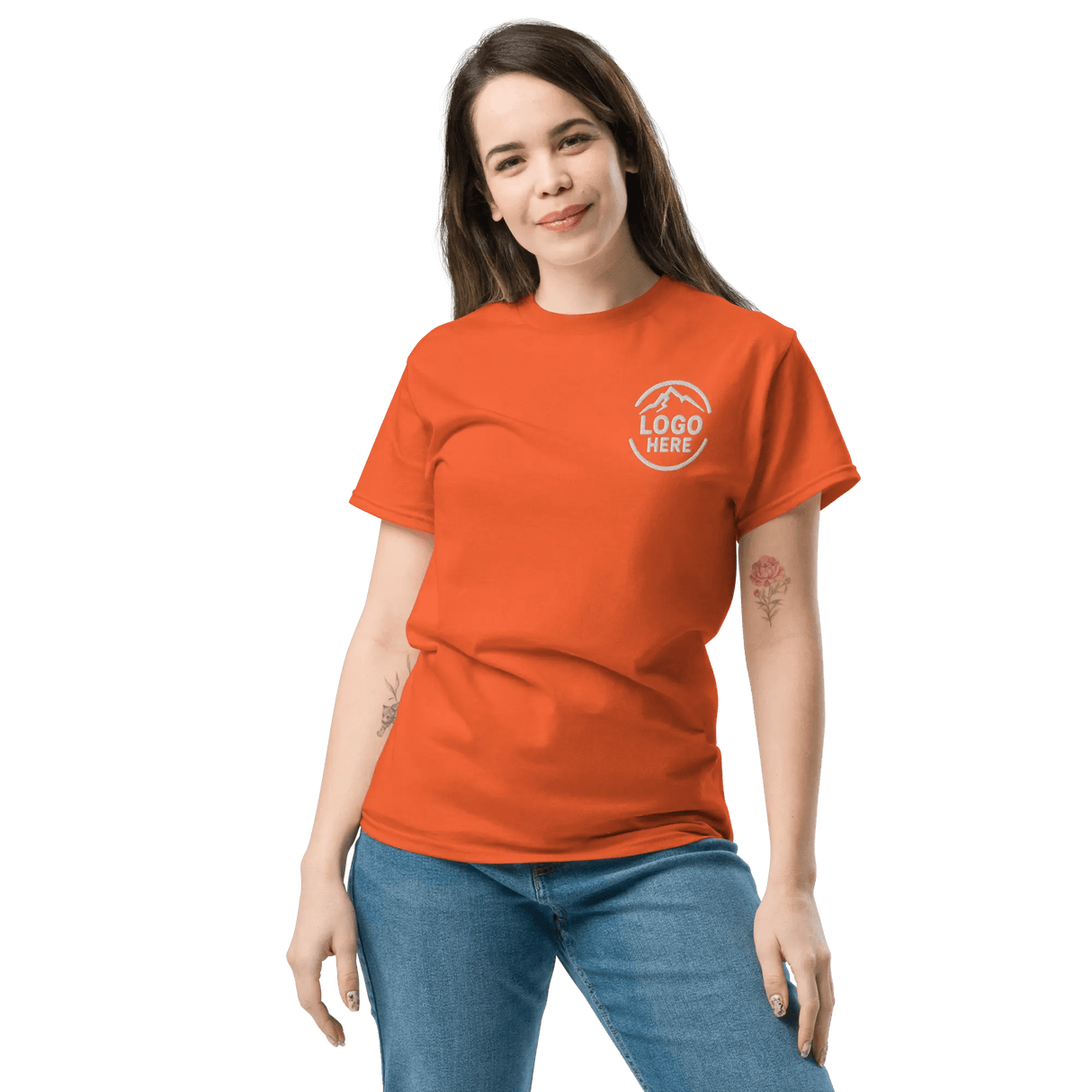 Custom Women's Gildan Embroidered Crewneck T-Shirt - Arklavo