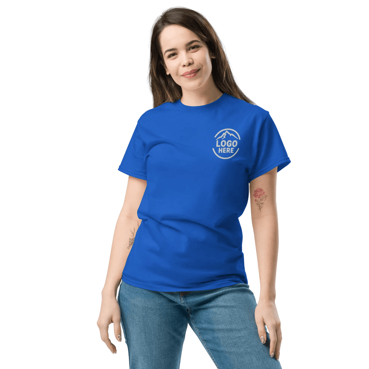 Custom Women's Gildan Embroidered Crewneck T-Shirt - Arklavo