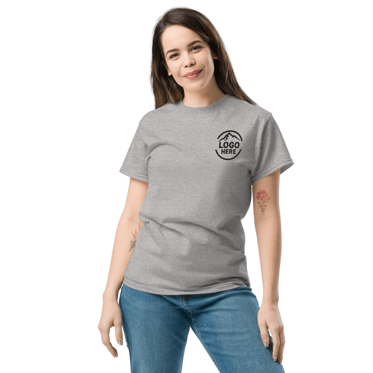 Custom Women's Gildan Embroidered Crewneck T-Shirt - Arklavo
