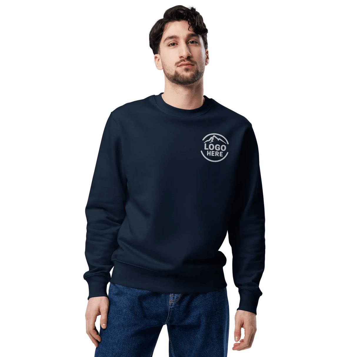 Custom Men's Stanley/Stella Embroidered Organic Cotton Crewneck Sweatshirt - Arklavo
