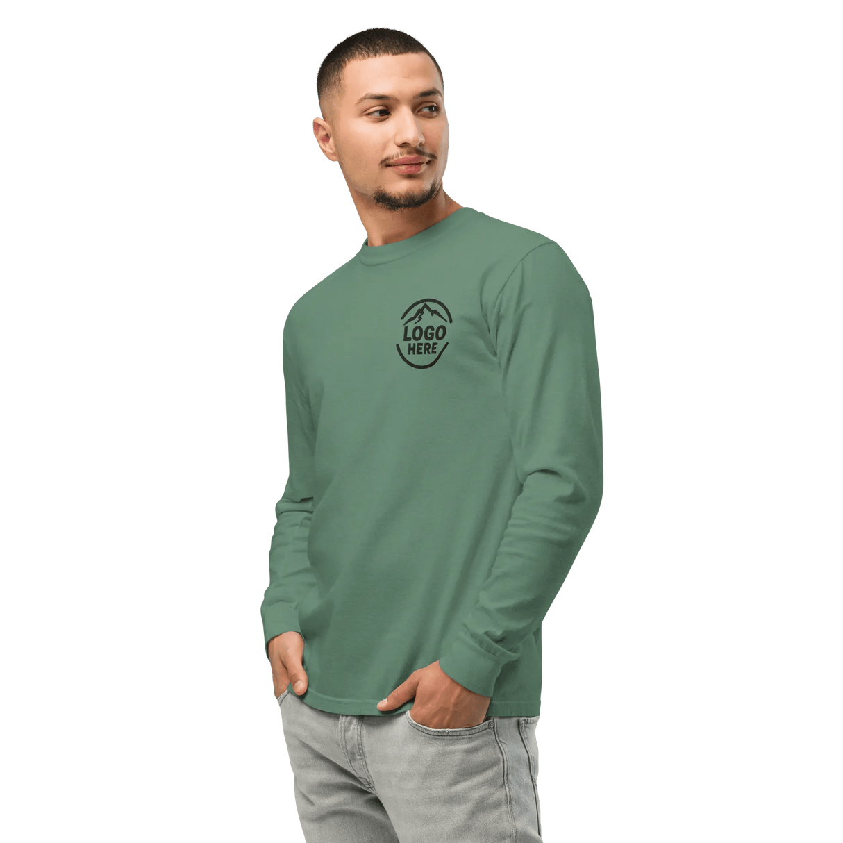 Custom Men's Comfort Colors Embroidered Garment - Dyed Long Sleeve T-Shirt - Arklavo