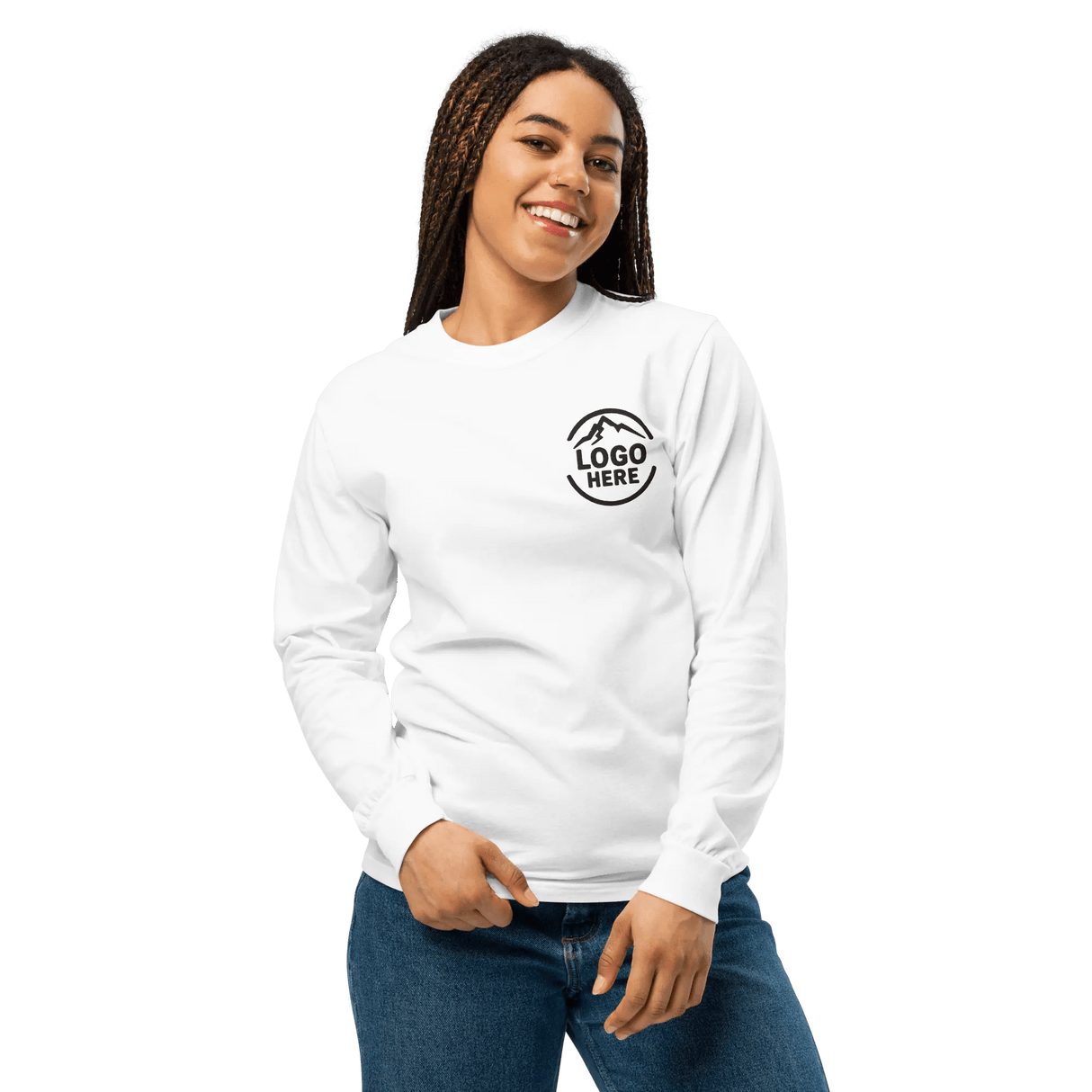 Custom Women's Comfort Colors Embroidered Garment - Dyed Long Sleeve T-Shirt - Arklavo