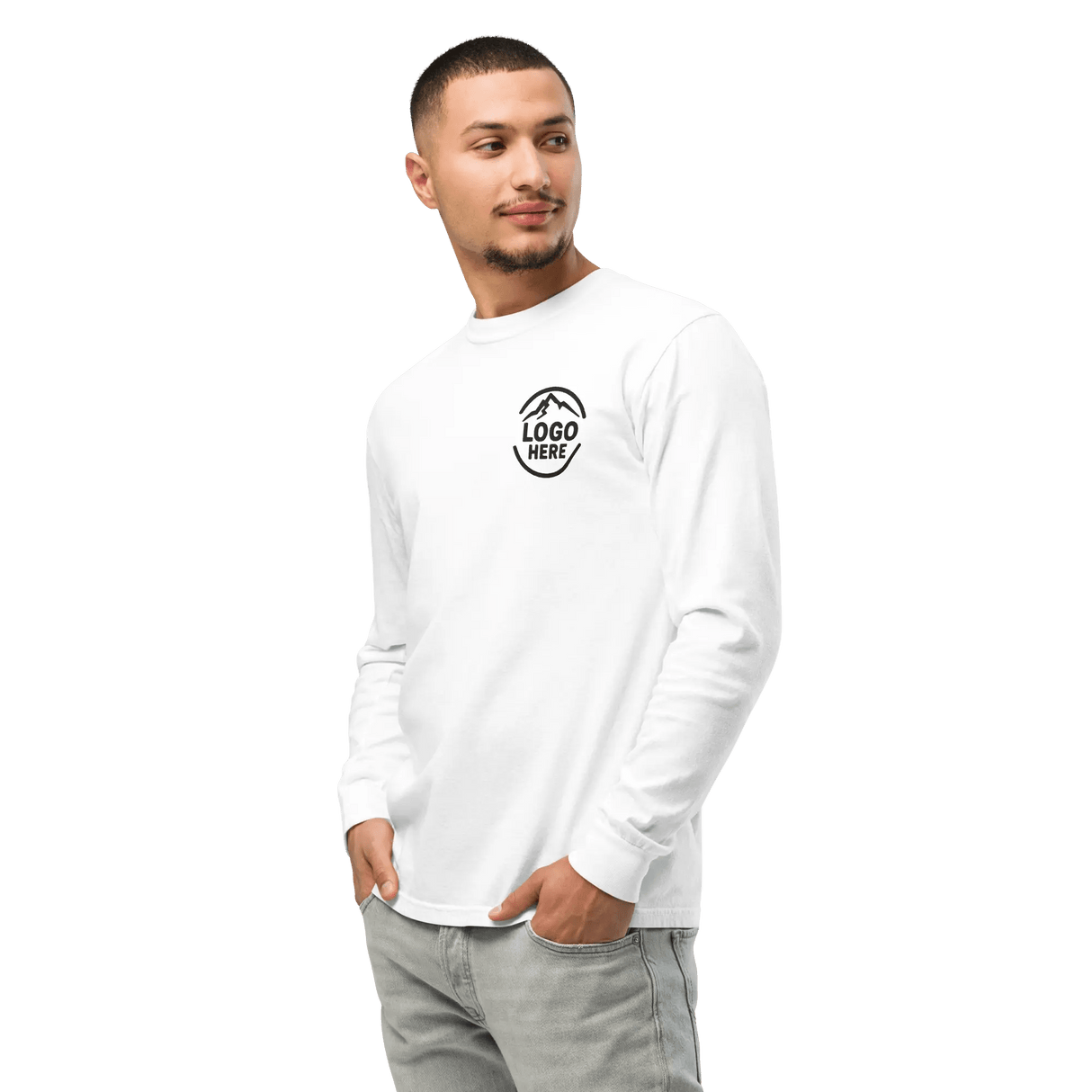 Custom Men's Comfort Colors Embroidered Garment - Dyed Long Sleeve T-Shirt - Arklavo