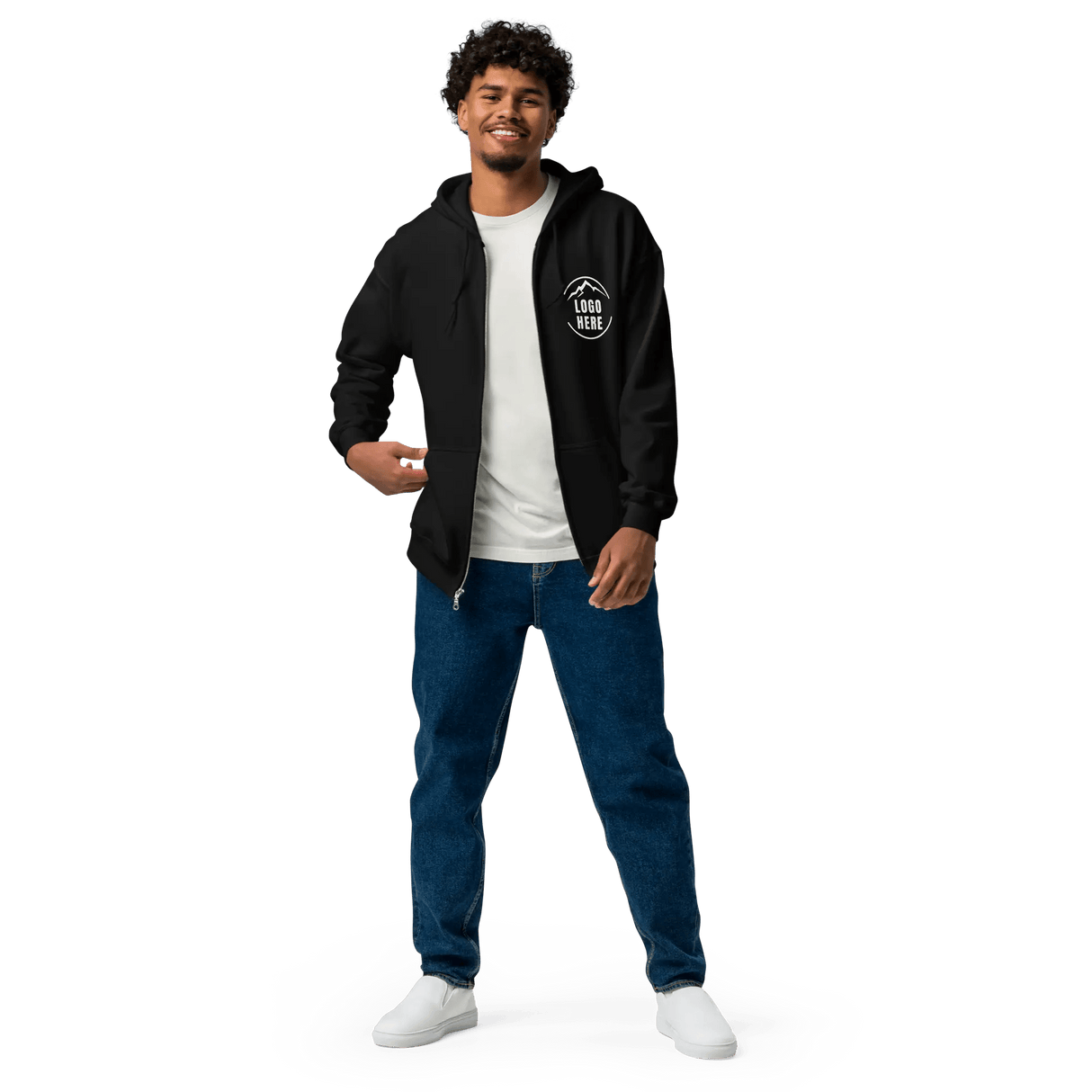 Custom Men's Gildan Printed Heavyweight Zip Hoodie - Arklavo