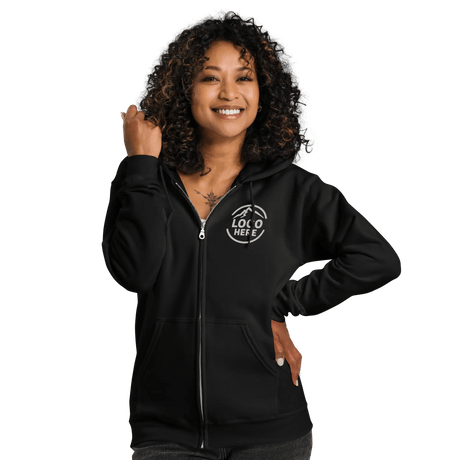 Custom Women's Gildan Printed Fleece Zip Hoodie - Arklavo