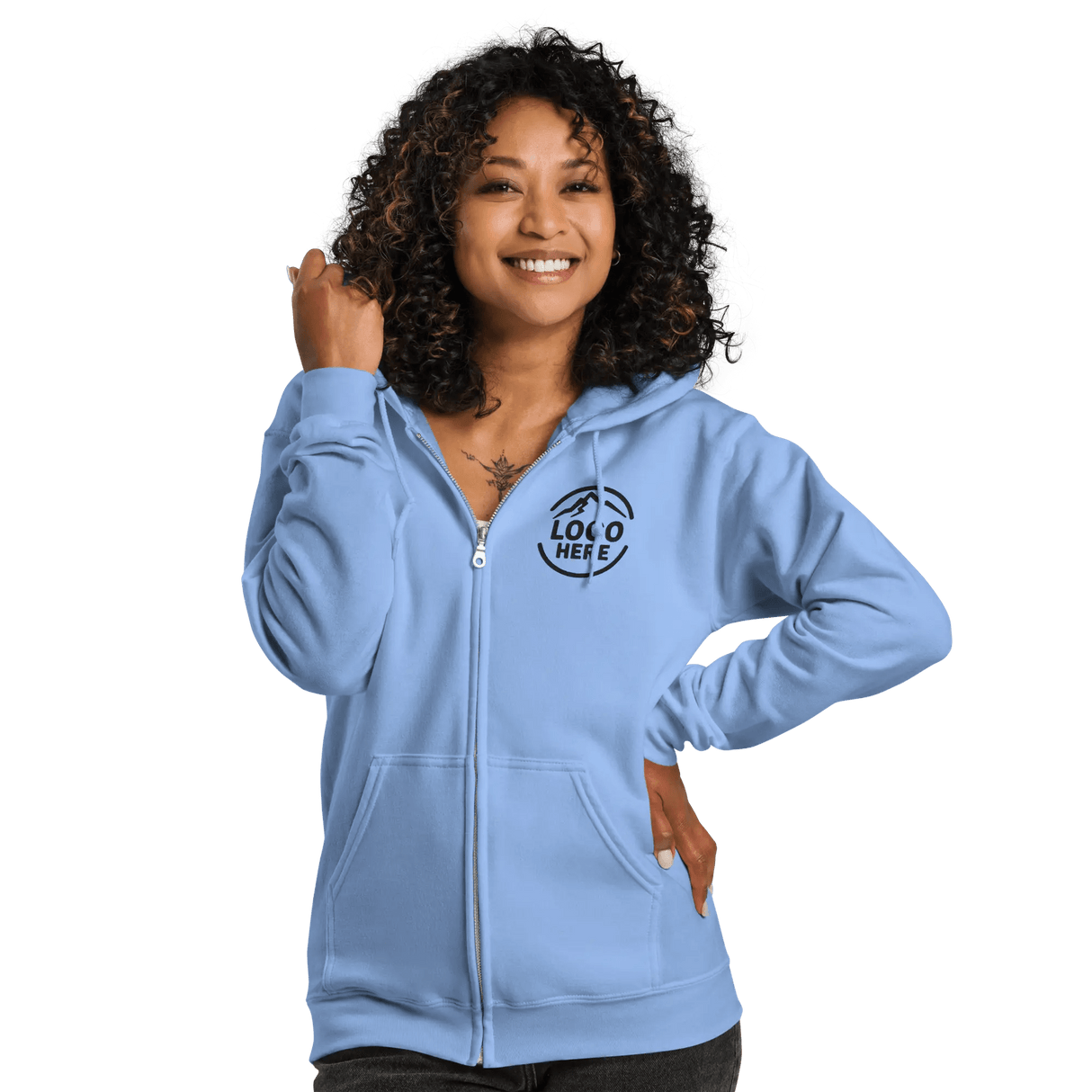Custom Women's Gildan Printed Fleece Zip Hoodie - Arklavo
