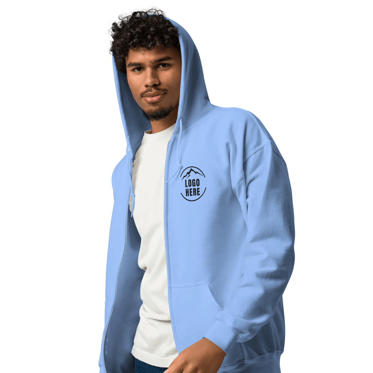 Custom Men's Gildan Printed Fleece Zip Hoodie - Arklavo