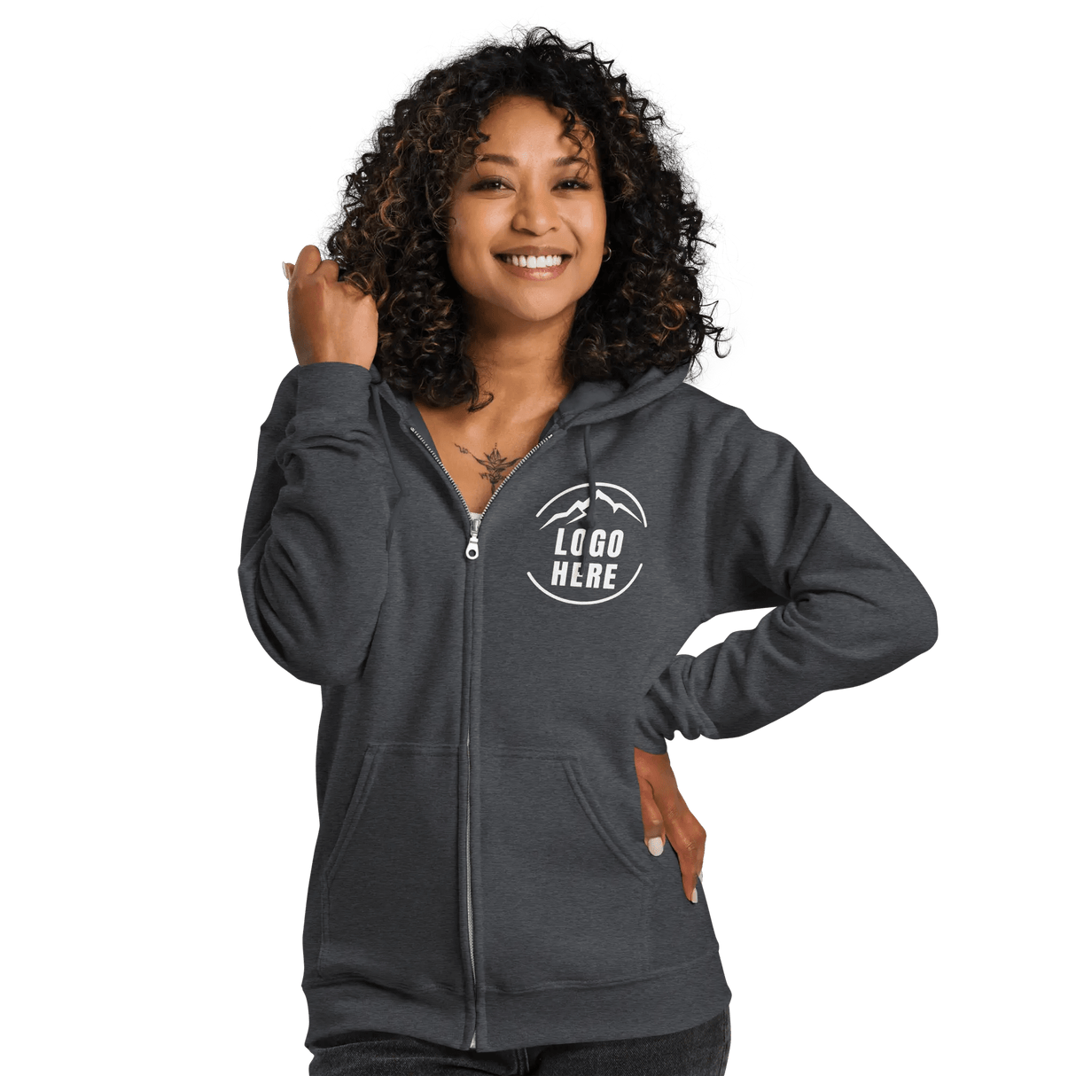 Custom Women's Gildan Printed Heavyweight Zip Hoodie - Arklavo