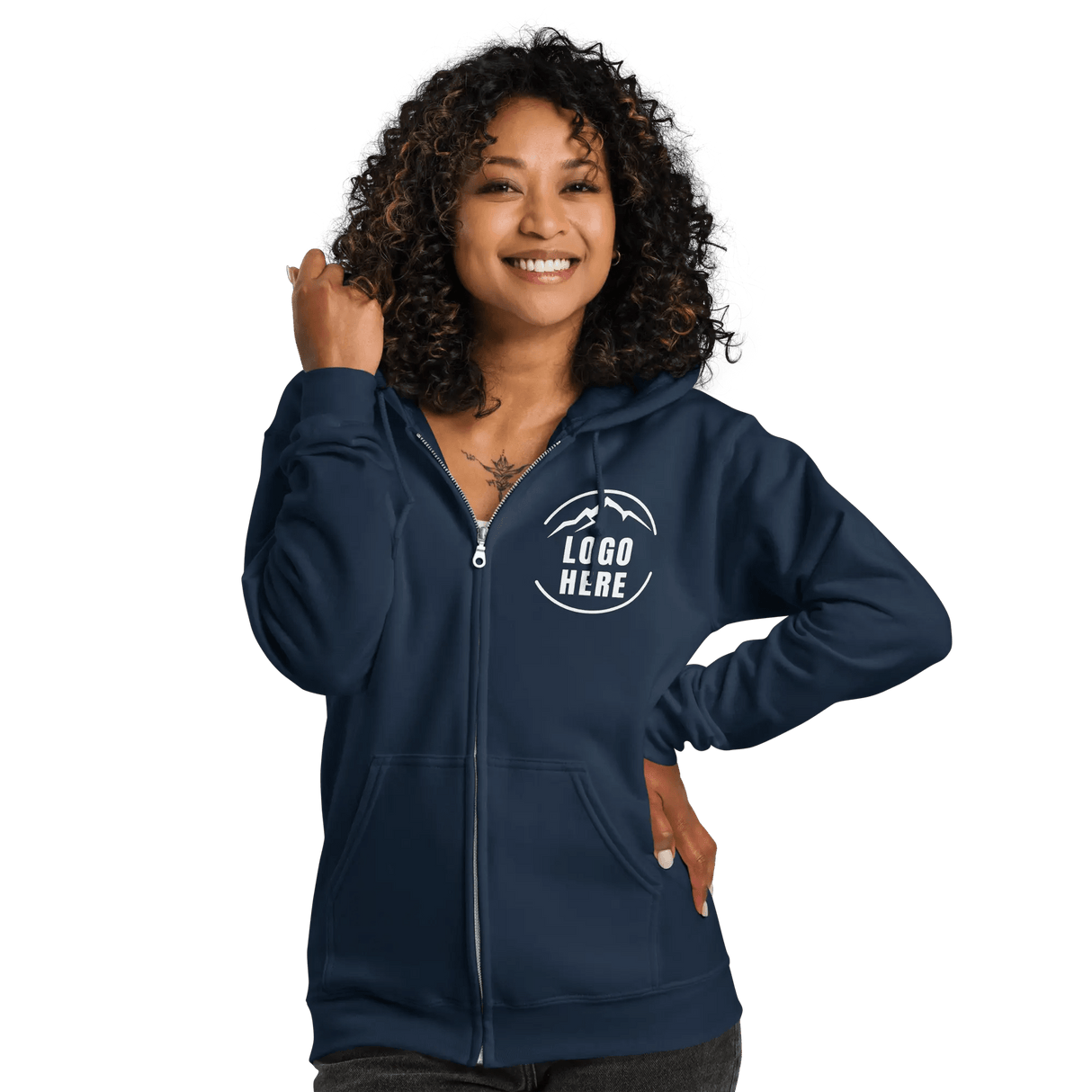 Custom Women's Gildan Printed Heavyweight Zip Hoodie - Arklavo