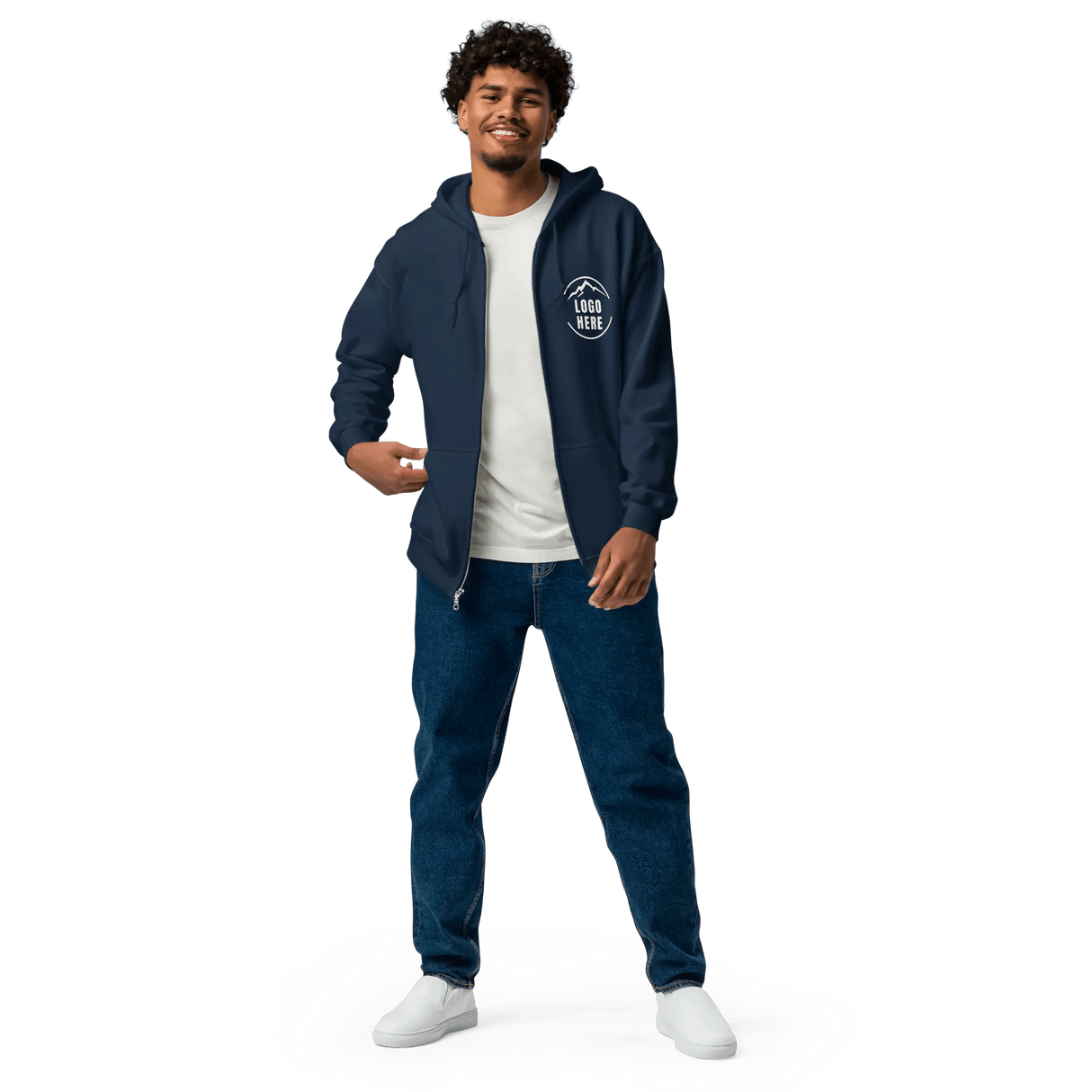 Custom Men's Gildan Printed Heavyweight Zip Hoodie - Arklavo