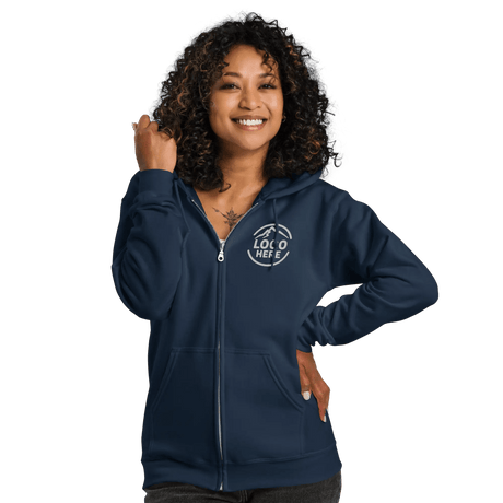 Custom Women's Gildan Printed Fleece Zip Hoodie - Arklavo