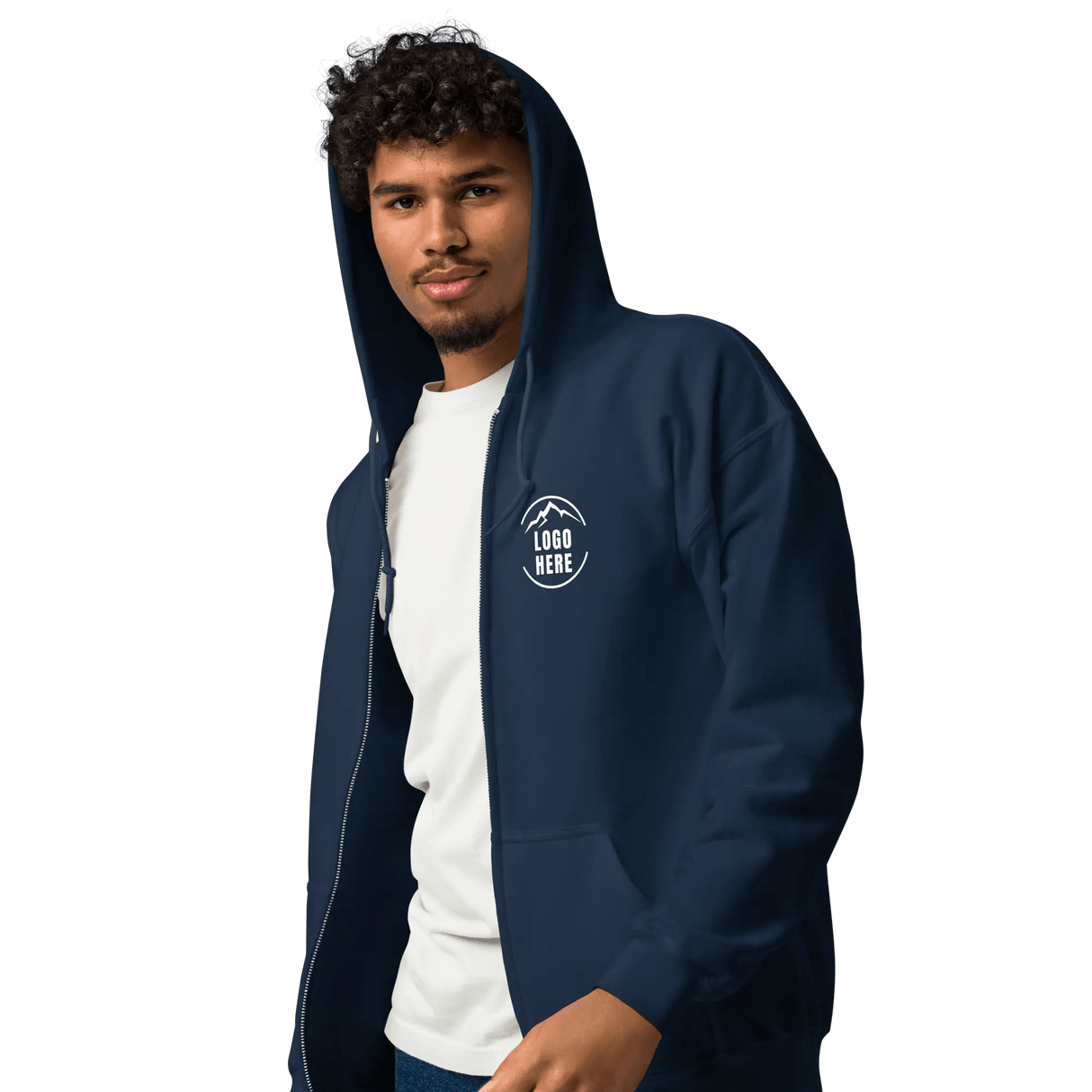 Custom Men's Gildan Printed Fleece Zip Hoodie - Arklavo