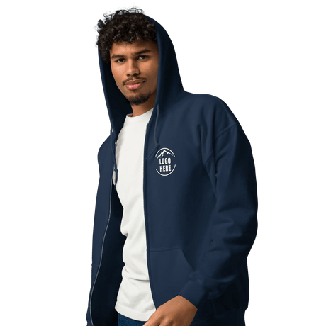 Custom Men's Gildan Printed Fleece Zip Hoodie - Arklavo