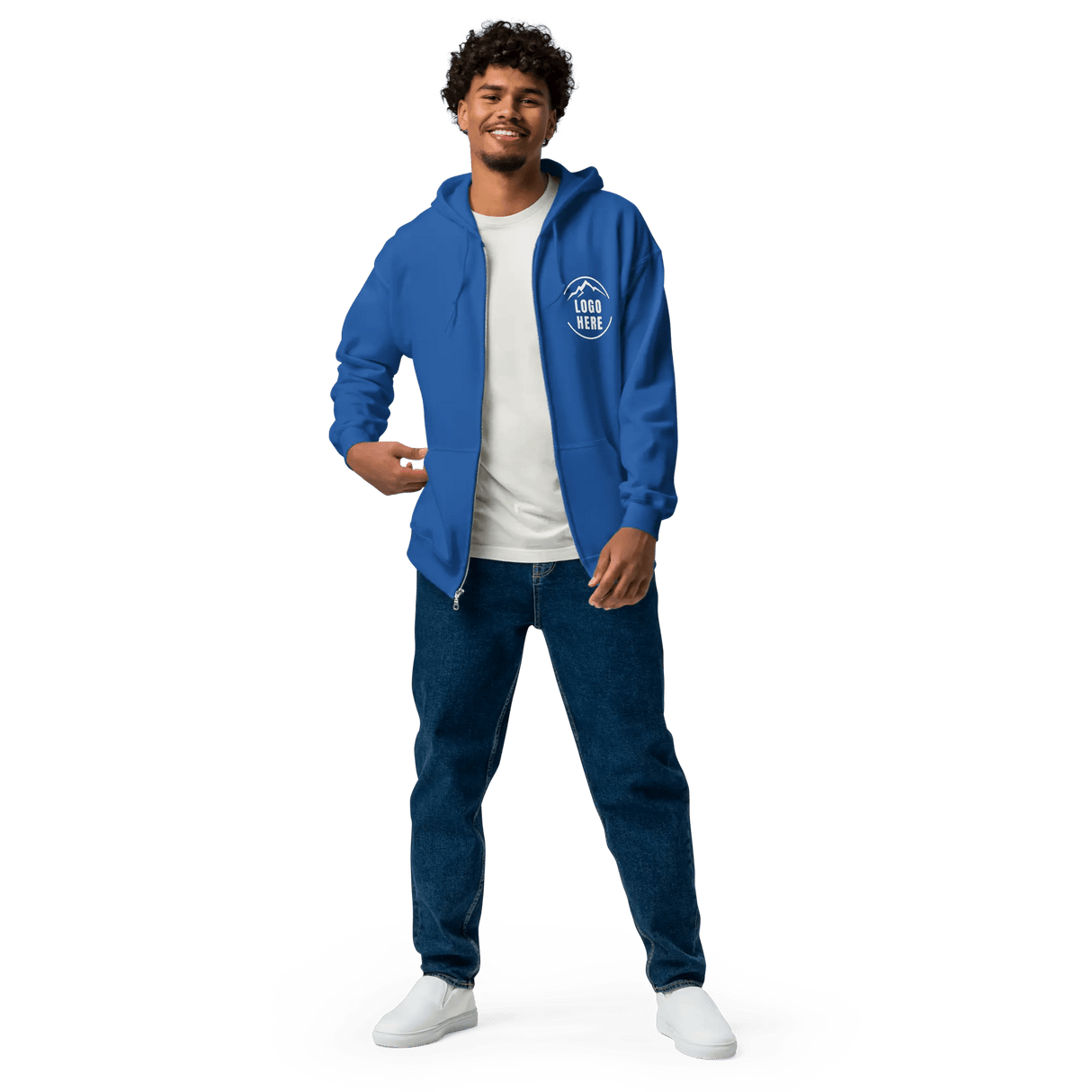 Custom Men's Gildan Printed Heavyweight Zip Hoodie - Arklavo