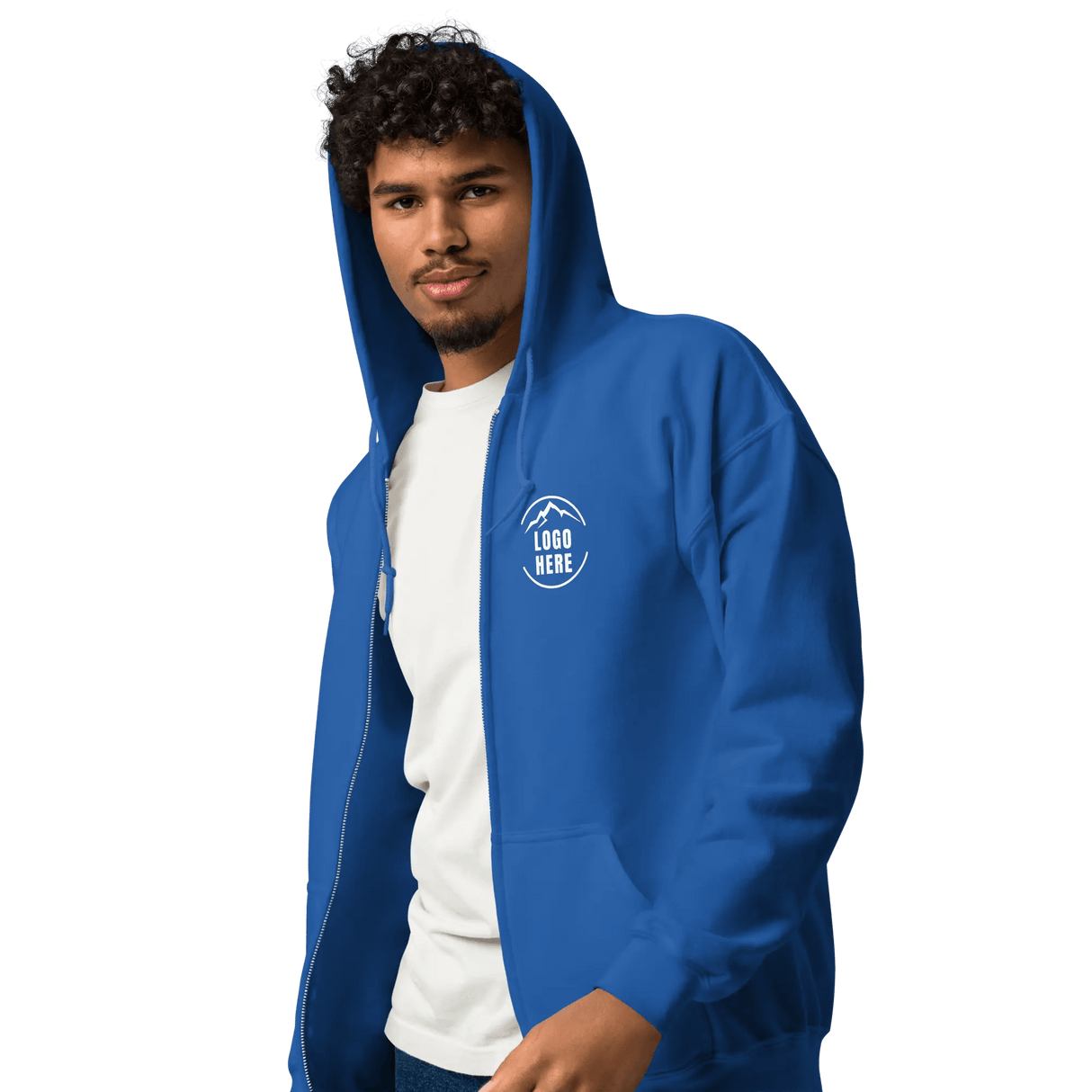 Custom Men's Gildan Printed Fleece Zip Hoodie - Arklavo
