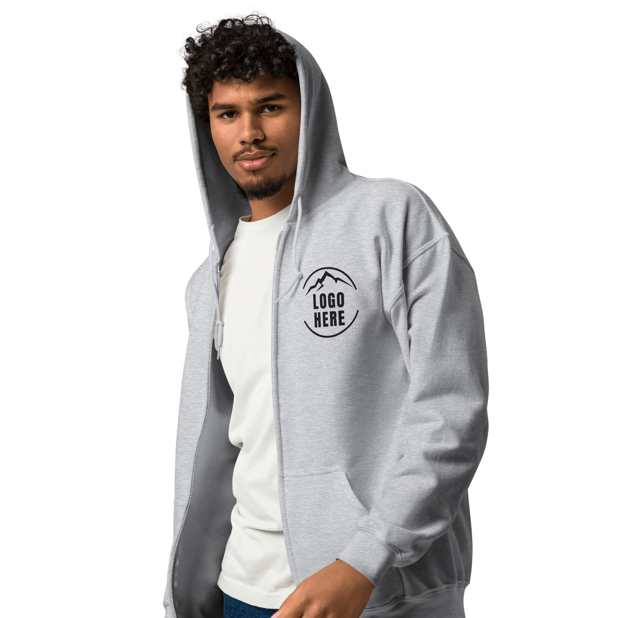 Custom Men's Gildan Printed Heavyweight Zip Hoodie - Arklavo