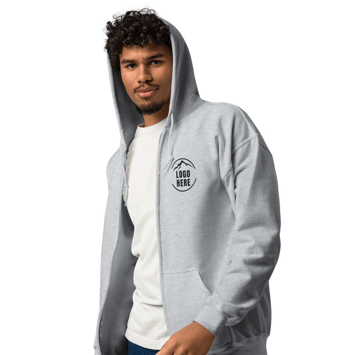 Custom Men's Gildan Printed Fleece Zip Hoodie - Arklavo