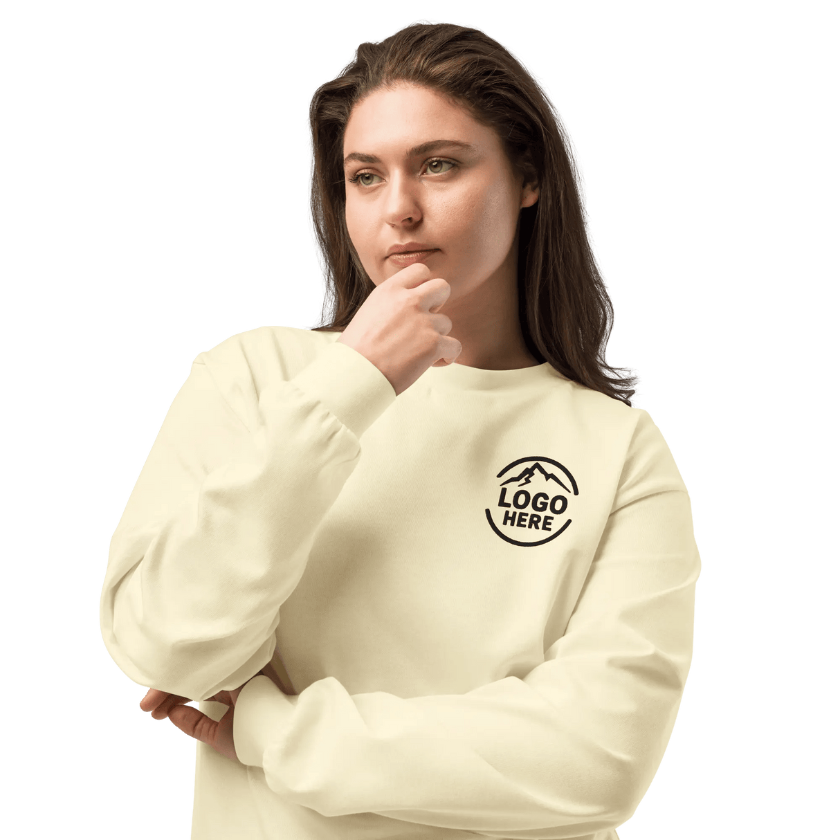 Custom Women's AS Colour Embroidered Heavyweight Long Sleeve T-Shirt - Arklavo