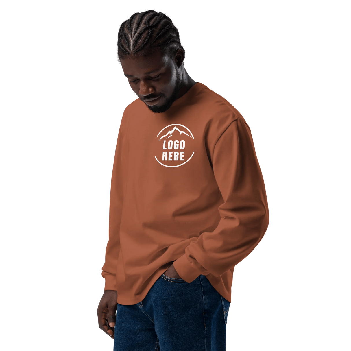 Custom Men's AS Colour Printed Heavyweight Long Sleeve T-Shirt - Arklavo