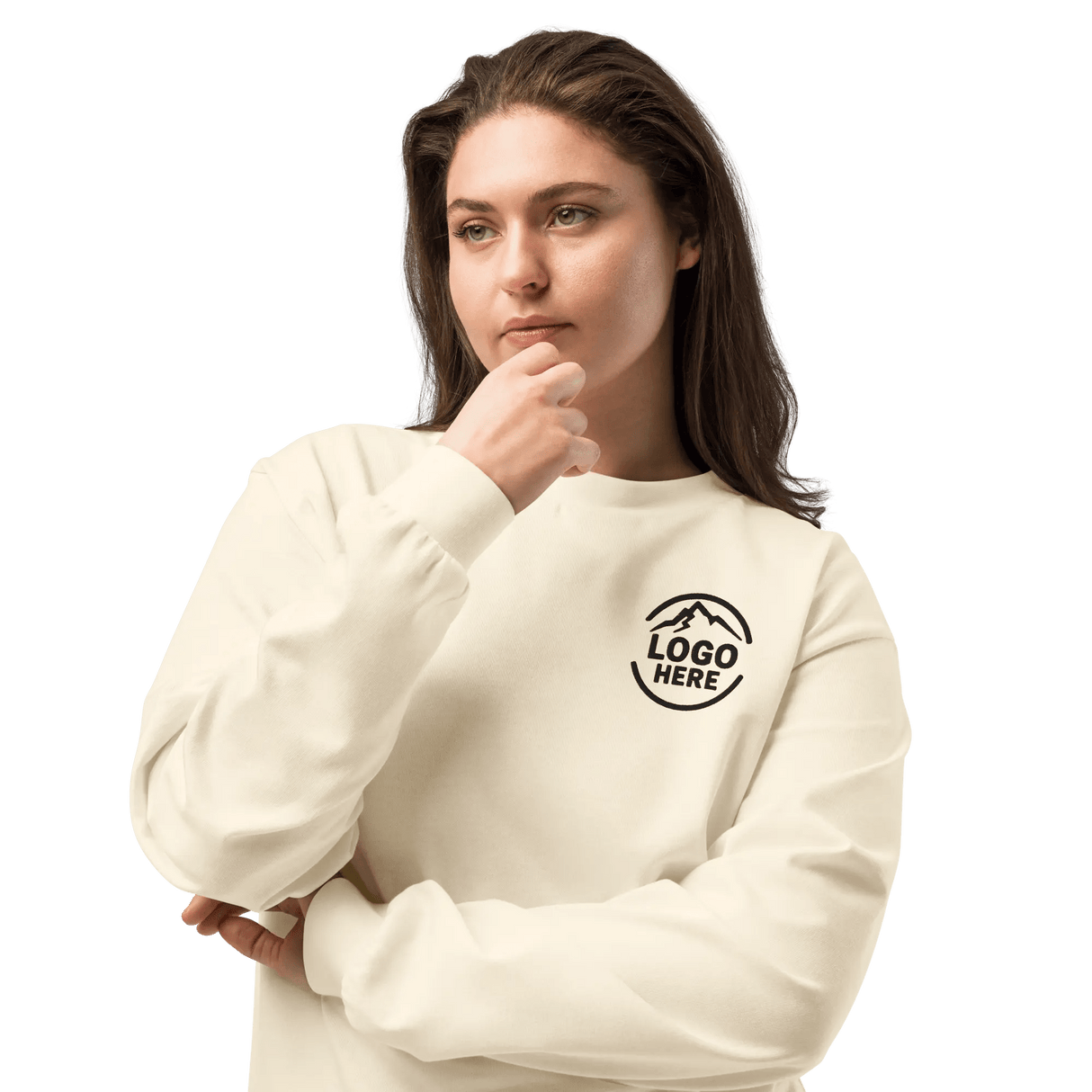 Custom Women's AS Colour Embroidered Heavyweight Long Sleeve T-Shirt - Arklavo