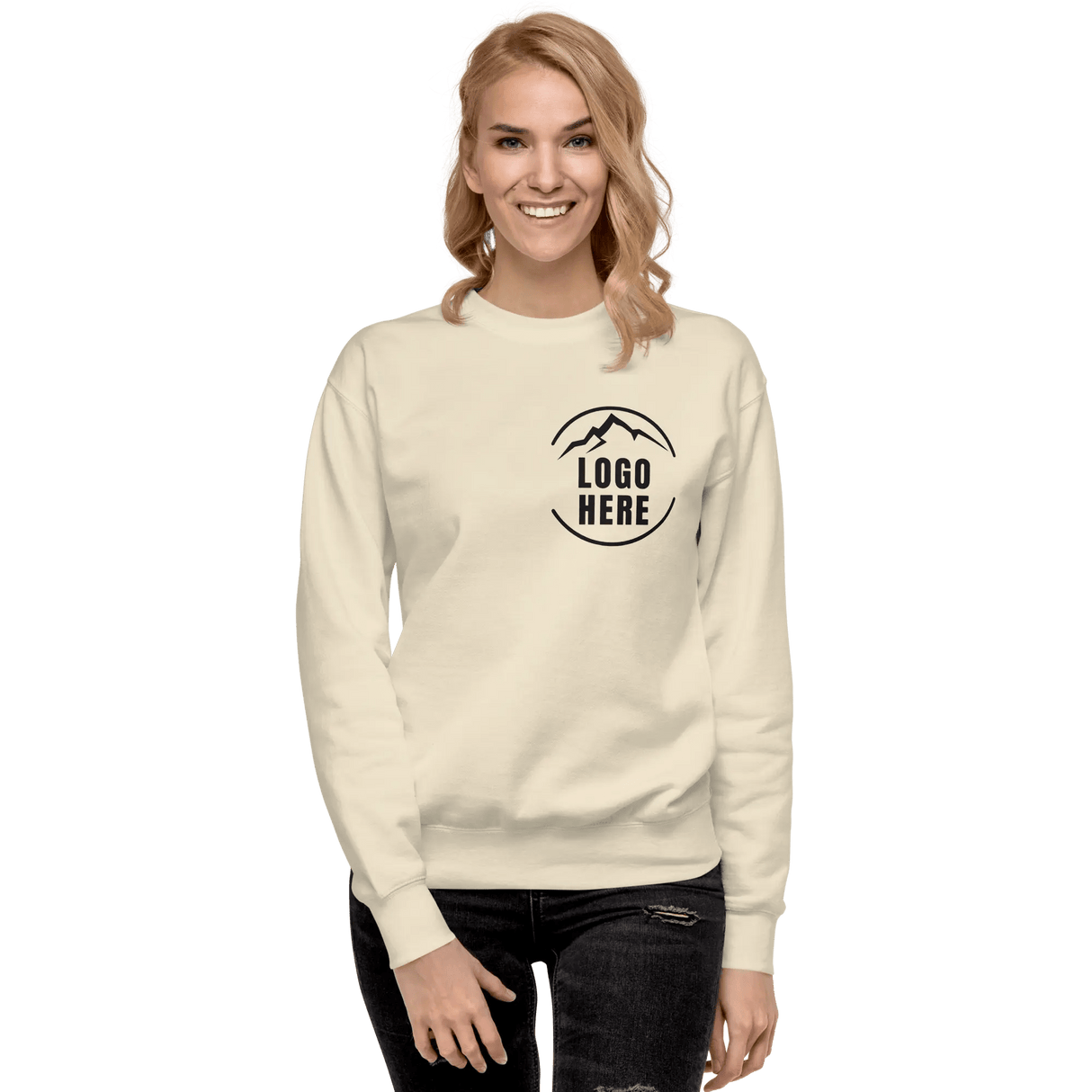 Custom Women's Cotton Heritage Printed Fleece Crewneck Sweatshirt - Arklavo