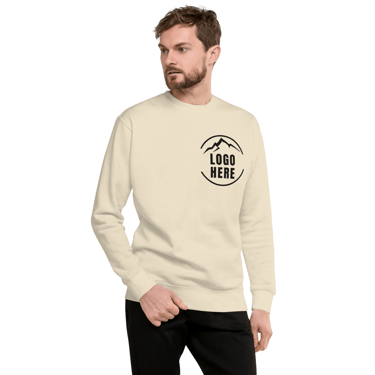 Custom Men's Cotton Heritage Printed Fleece Crewneck Sweatshirt - Arklavo