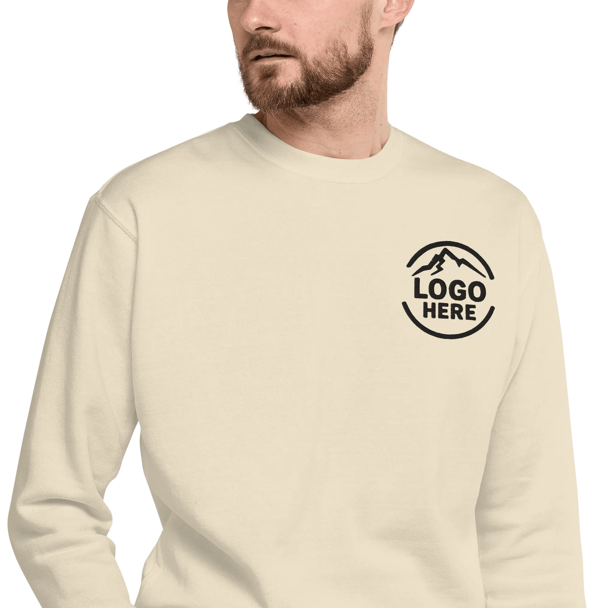 Custom Men's Cotton Heritage Embroidered Fleece Crewneck Sweatshirt - Arklavo