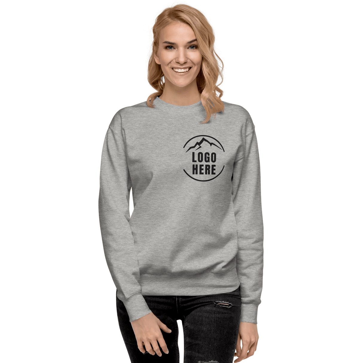 Custom Women's Cotton Heritage Printed Fleece Crewneck Sweatshirt - Arklavo