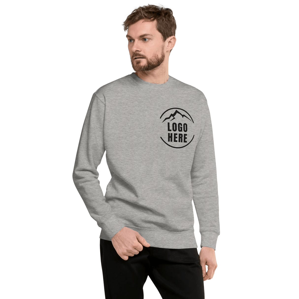 Custom Men's Cotton Heritage Printed Fleece Crewneck Sweatshirt - Arklavo