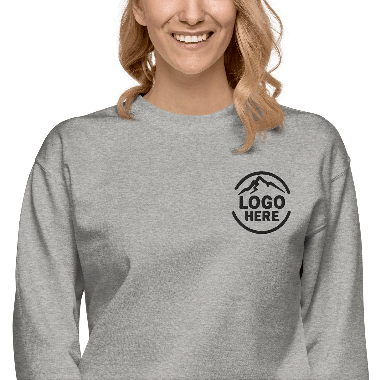 Custom Women's Cotton Heritage Embroidered Fleece Crewneck Sweatshirt - Arklavo