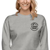 Custom Women's Cotton Heritage Embroidered Fleece Crewneck Sweatshirt - Arklavo