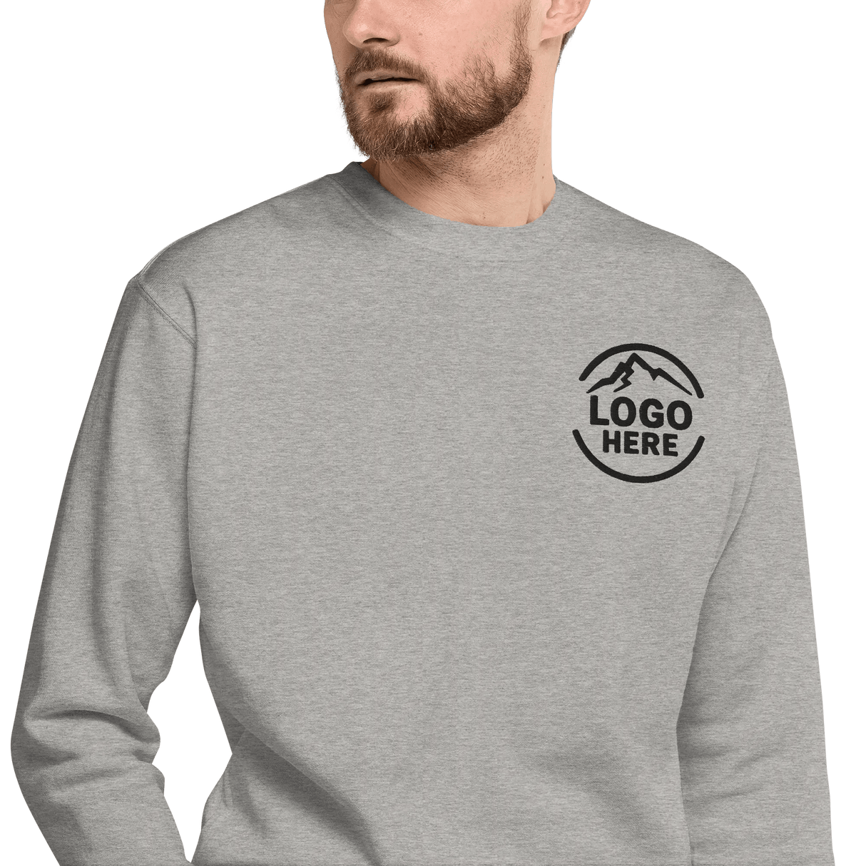 Custom Men's Cotton Heritage Embroidered Fleece Crewneck Sweatshirt - Arklavo