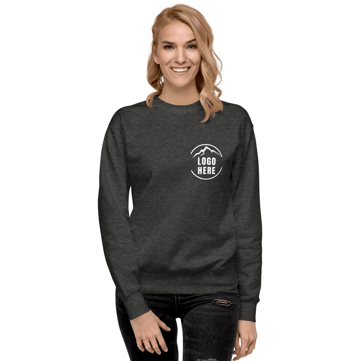 Custom Women's Cotton Heritage Printed Fleece Crewneck Sweatshirt - Arklavo