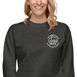 Custom Women's Cotton Heritage Embroidered Fleece Crewneck Sweatshirt - Arklavo